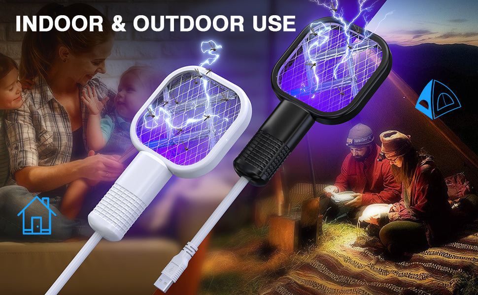 🦟 Machhar se tang aa gaye? 1 second me khatam ⚡-Rechargeable Mosquito Racket With Box & Stand